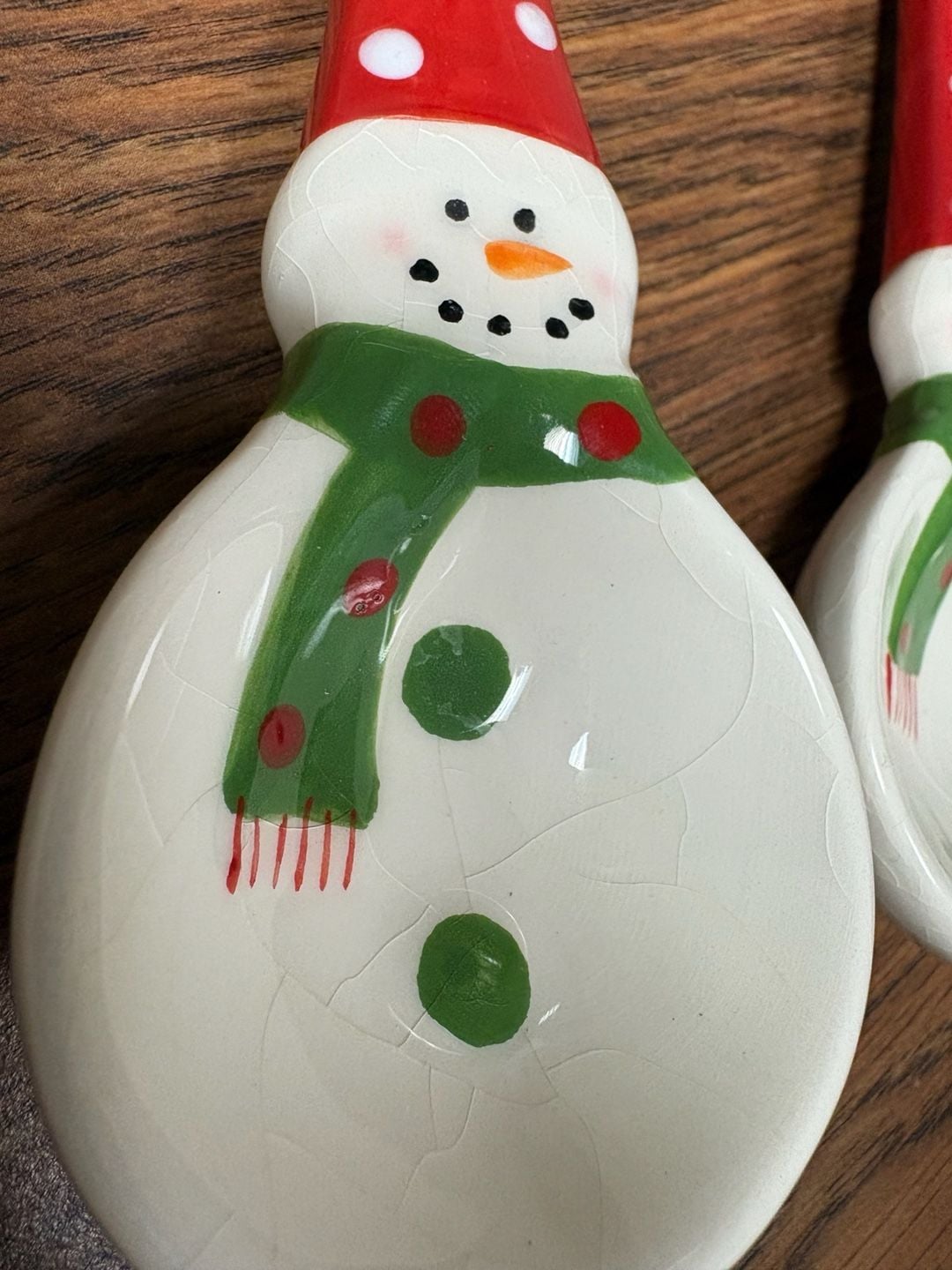 Snowman Holiday Ceramic Measuring Spoon Set 2