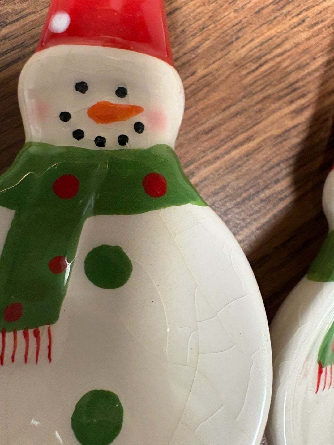 Snowman Holiday Ceramic Measuring Spoon Set 3