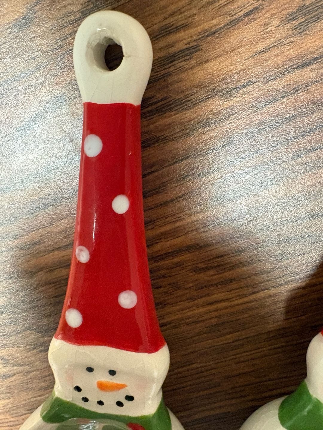 Snowman Holiday Ceramic Measuring Spoon Set 6