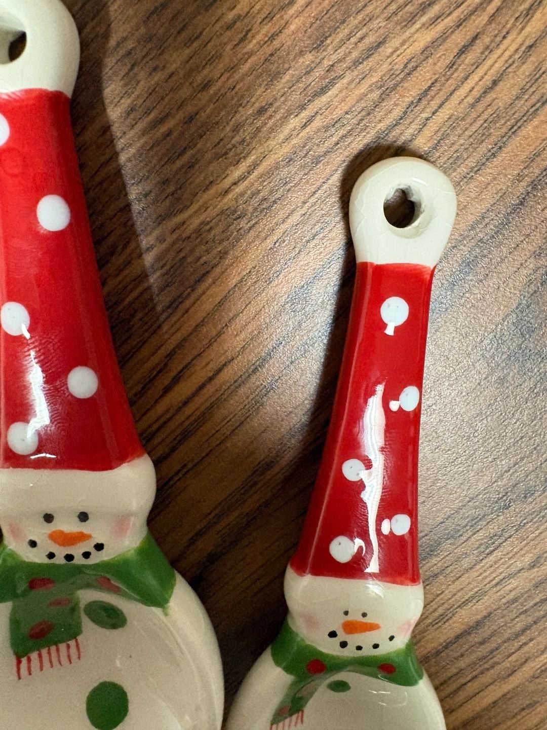 Snowman Holiday Ceramic Measuring Spoon Set 7