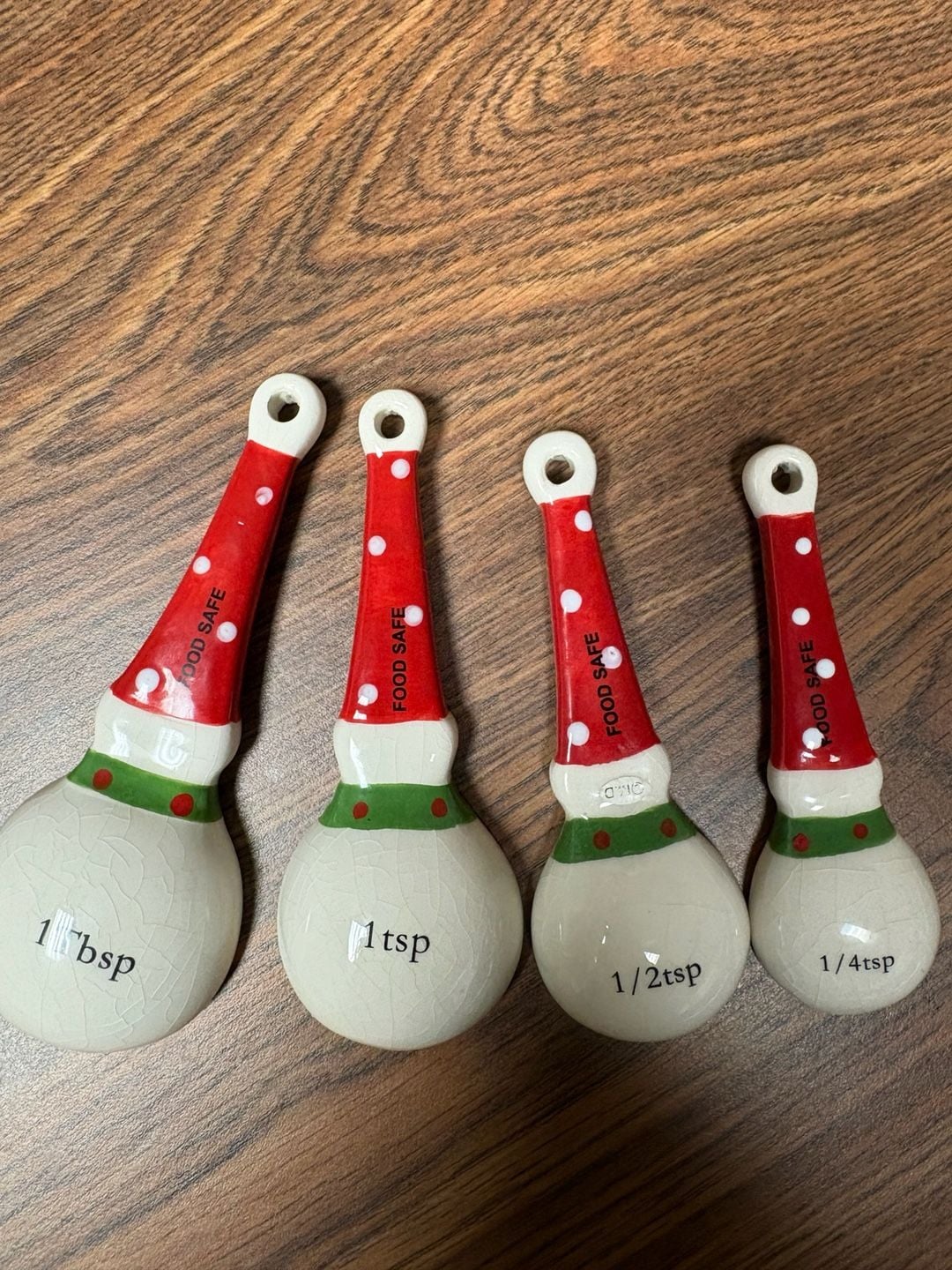 Snowman Holiday Ceramic Measuring Spoon Set 8