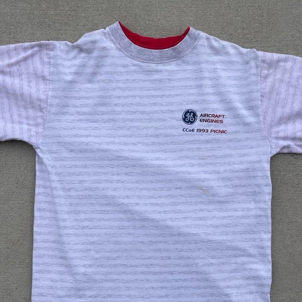 Vintage 90’s GE Aircraft Engines CCoE Picnic Ringer T-Shirt