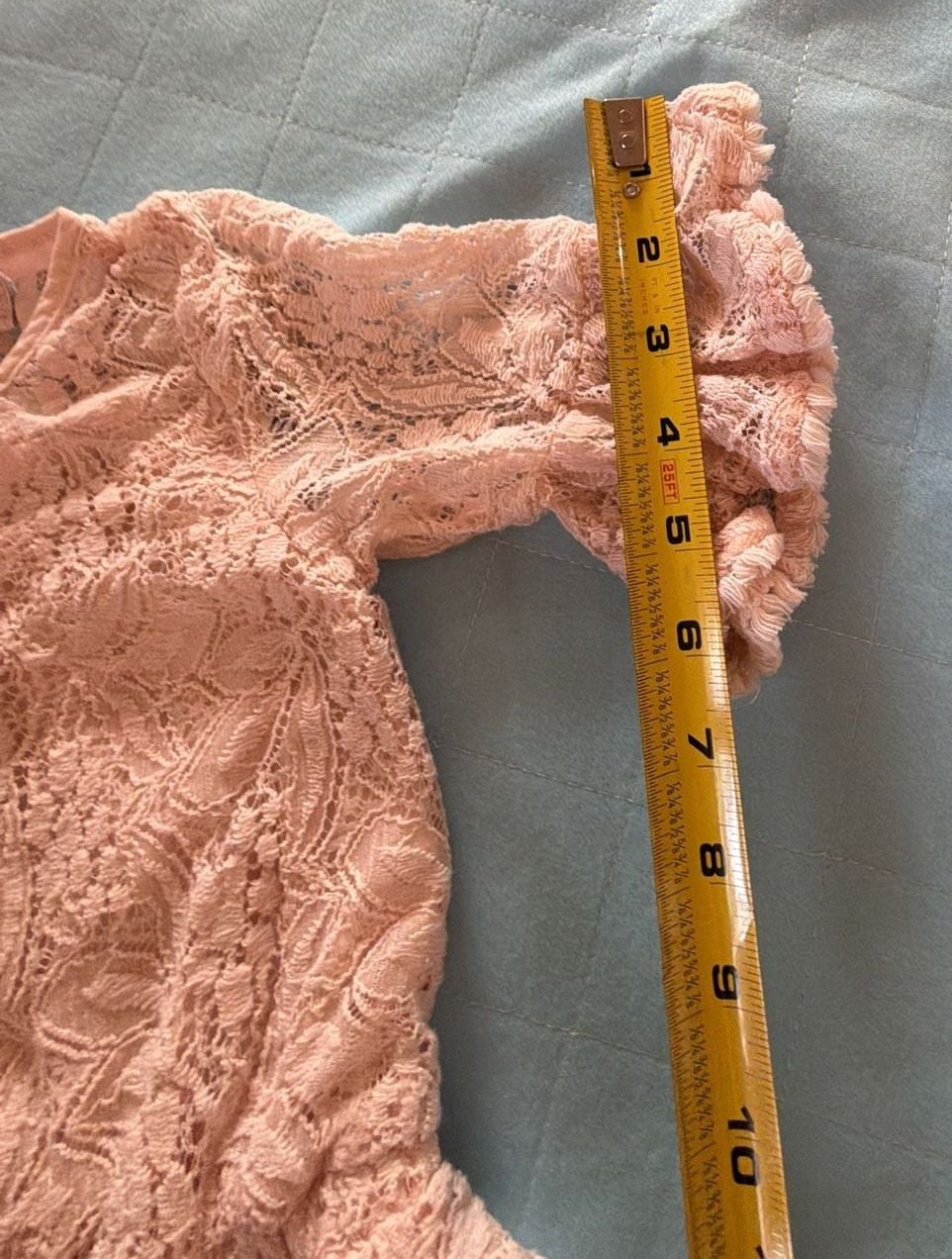 Catherine Malandrino Mini Romper Size 2T Pink Lace Bell Sleeve 12