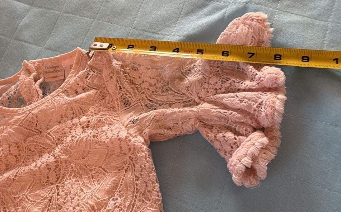 Catherine Malandrino Mini Romper Size 2T Pink Lace Bell Sleeve 13