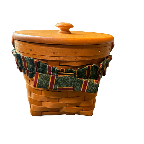 Longaberger Glad Tidings Basket With Wooden Lid