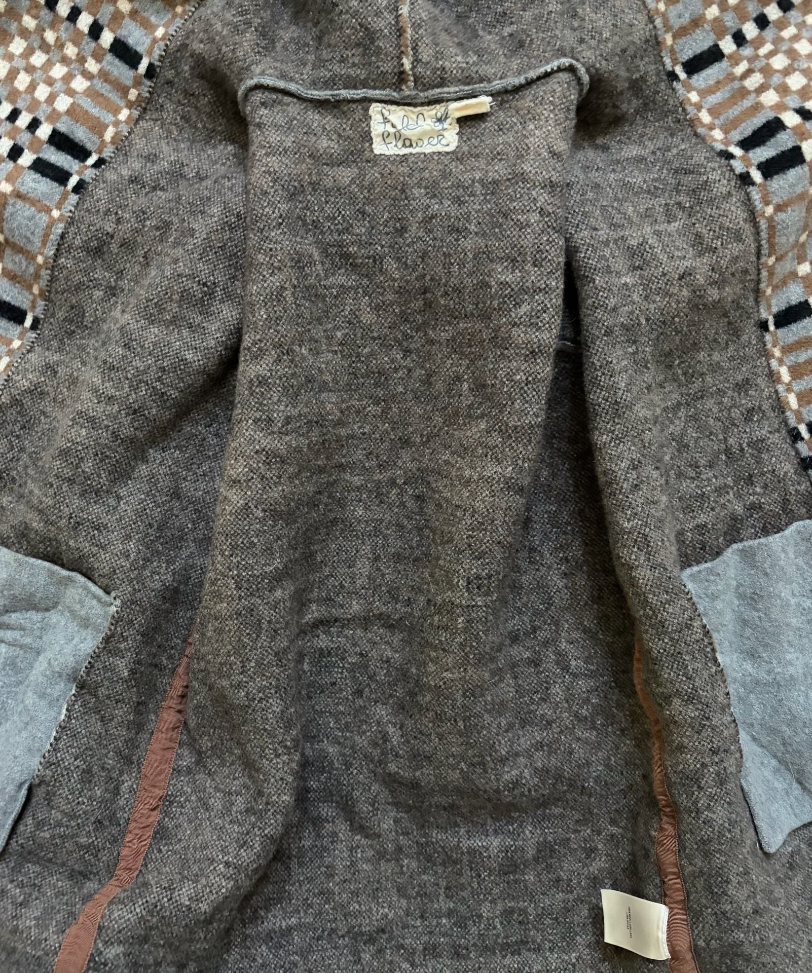Field Flower Hooded Cardigan Plaid Boho Aztec Knit Coat 8