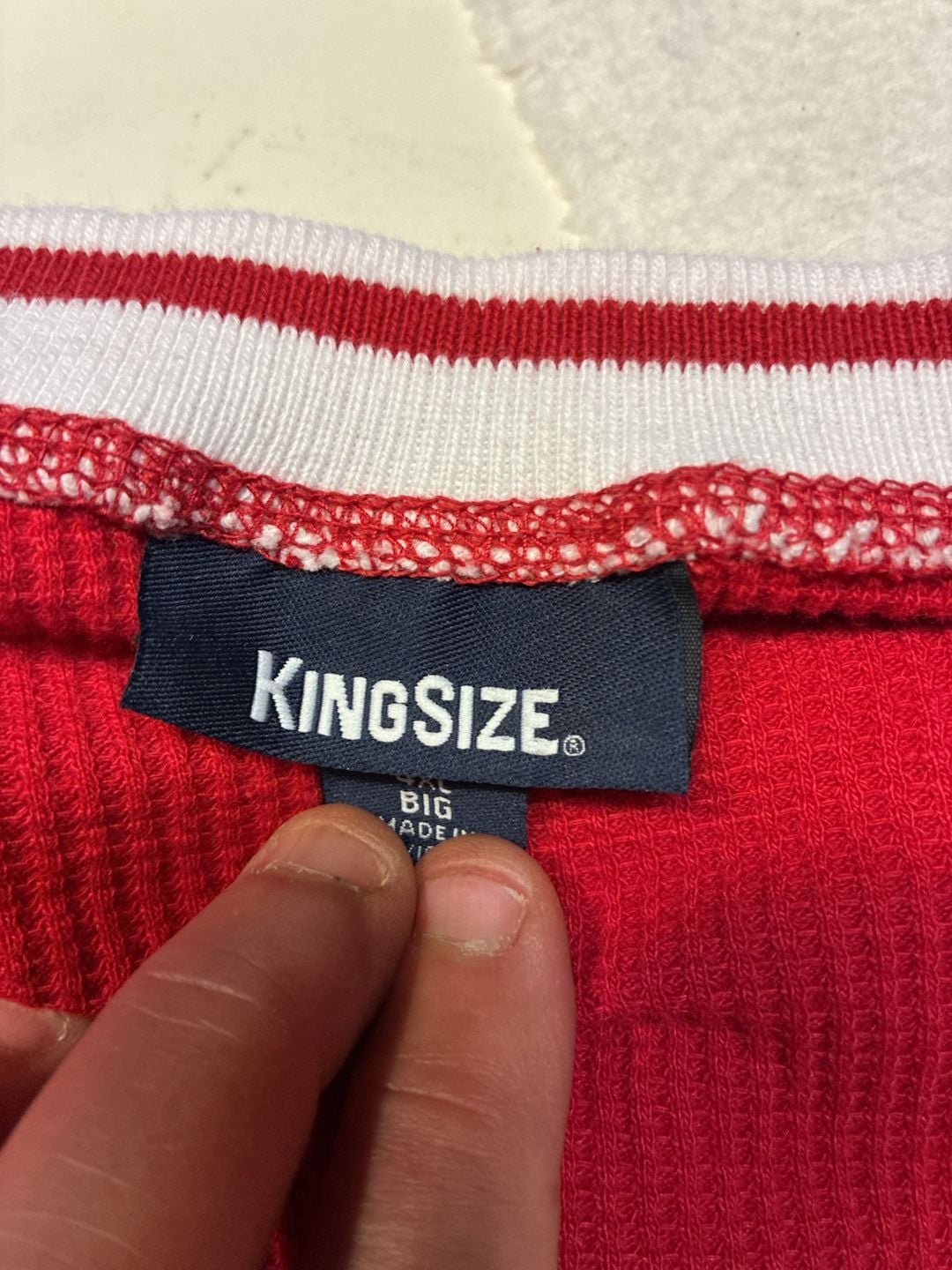 Kingsize Thermal One Piece Suit Size 4XL Big Red Waffle Knit Pajamas 3