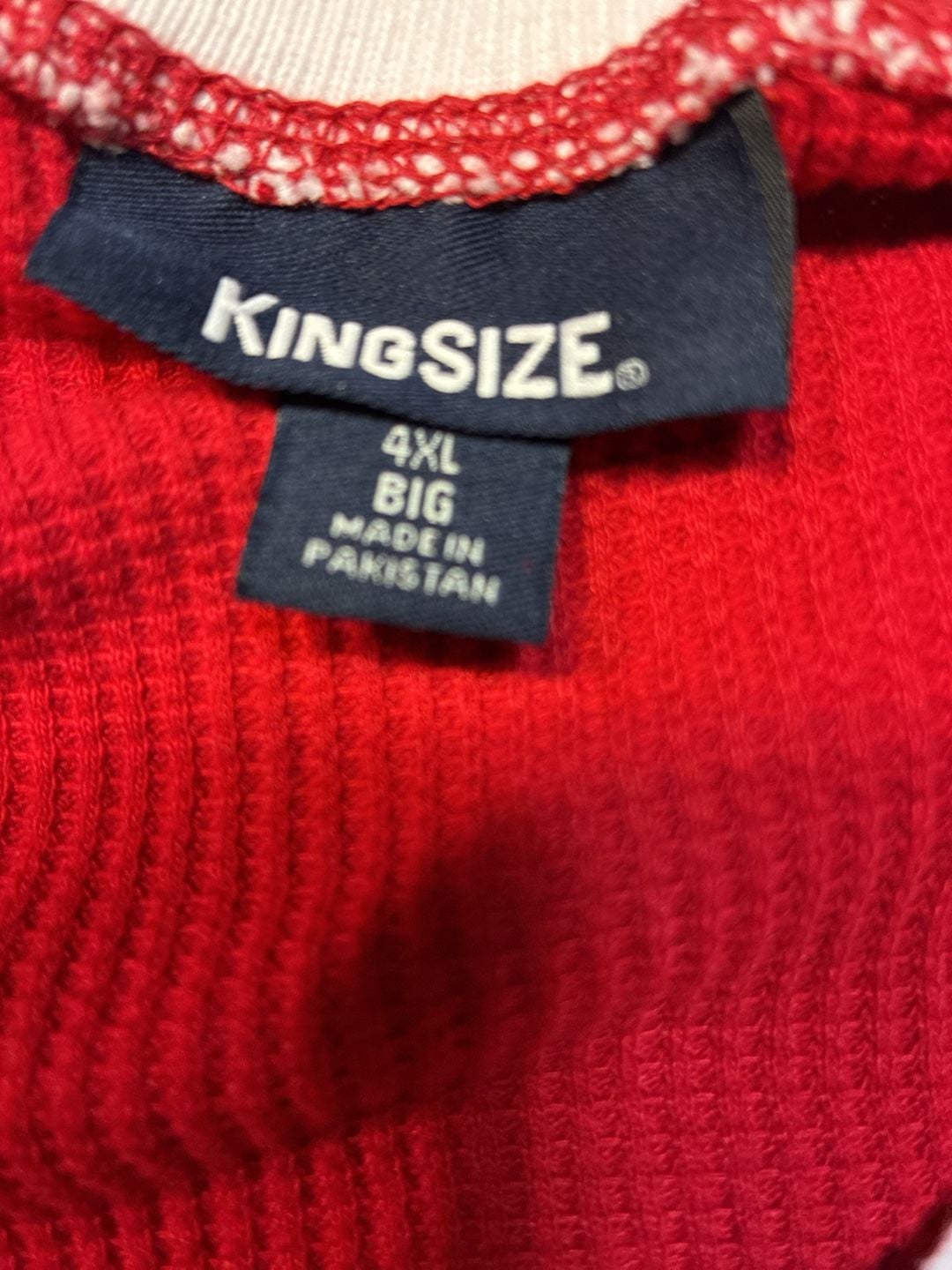 Kingsize Thermal One Piece Suit Size 4XL Big Red Waffle Knit Pajamas 4