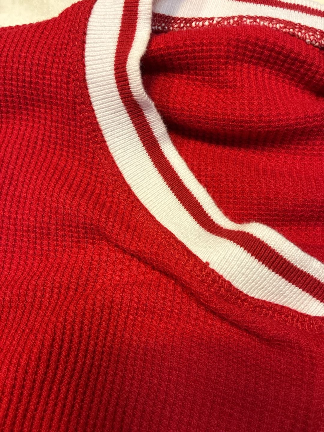 Kingsize Thermal One Piece Suit Size 4XL Big Red Waffle Knit Pajamas 5