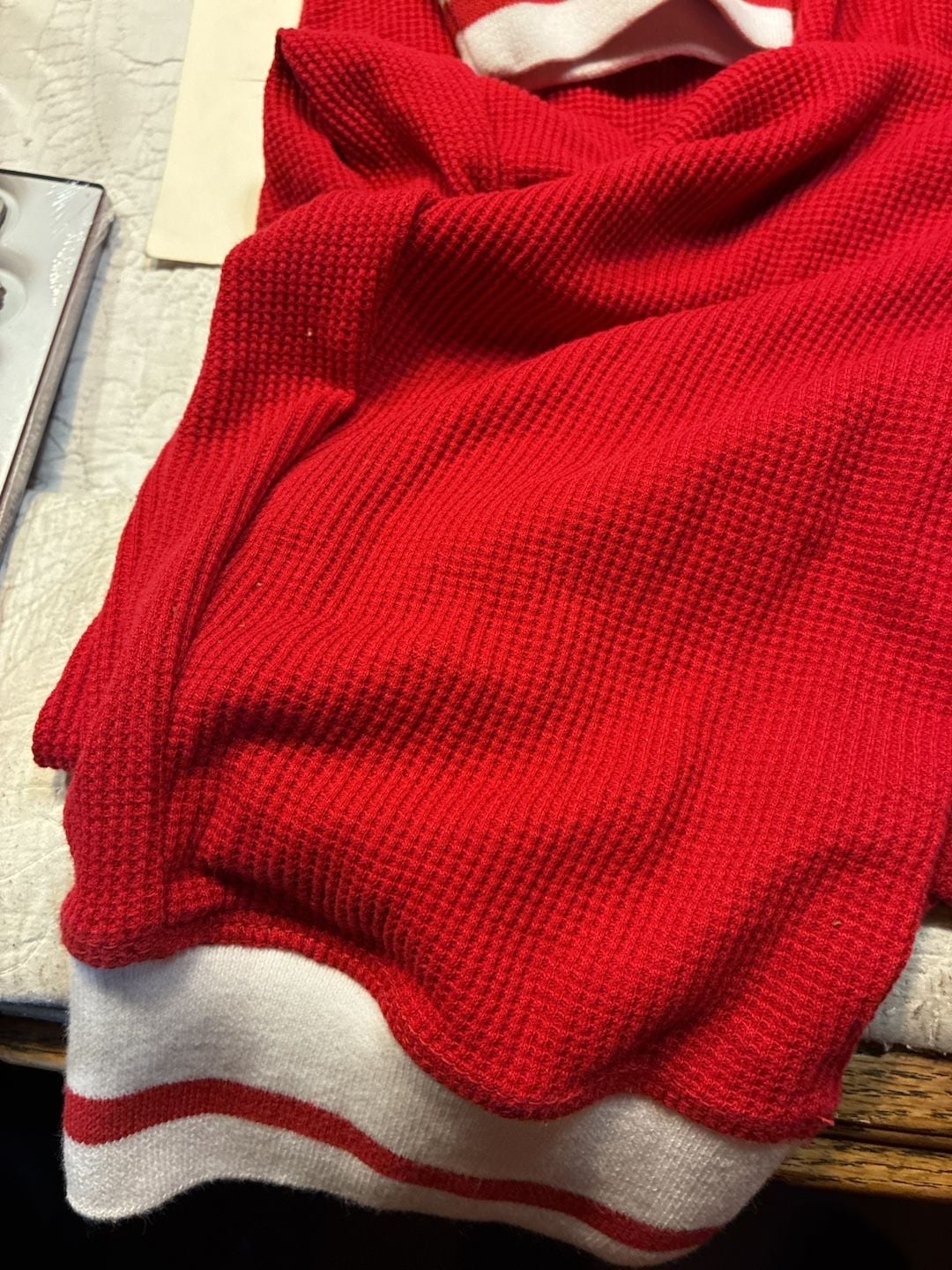 Kingsize Thermal One Piece Suit Size 4XL Big Red Waffle Knit Pajamas 9