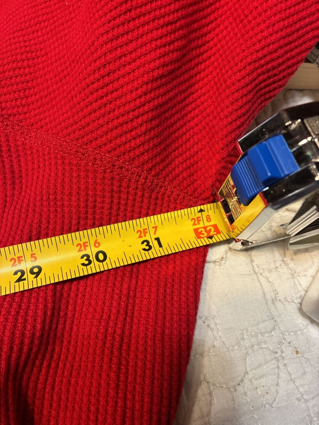 Kingsize Thermal One Piece Suit Size 4XL Big Red Waffle Knit Pajamas 10