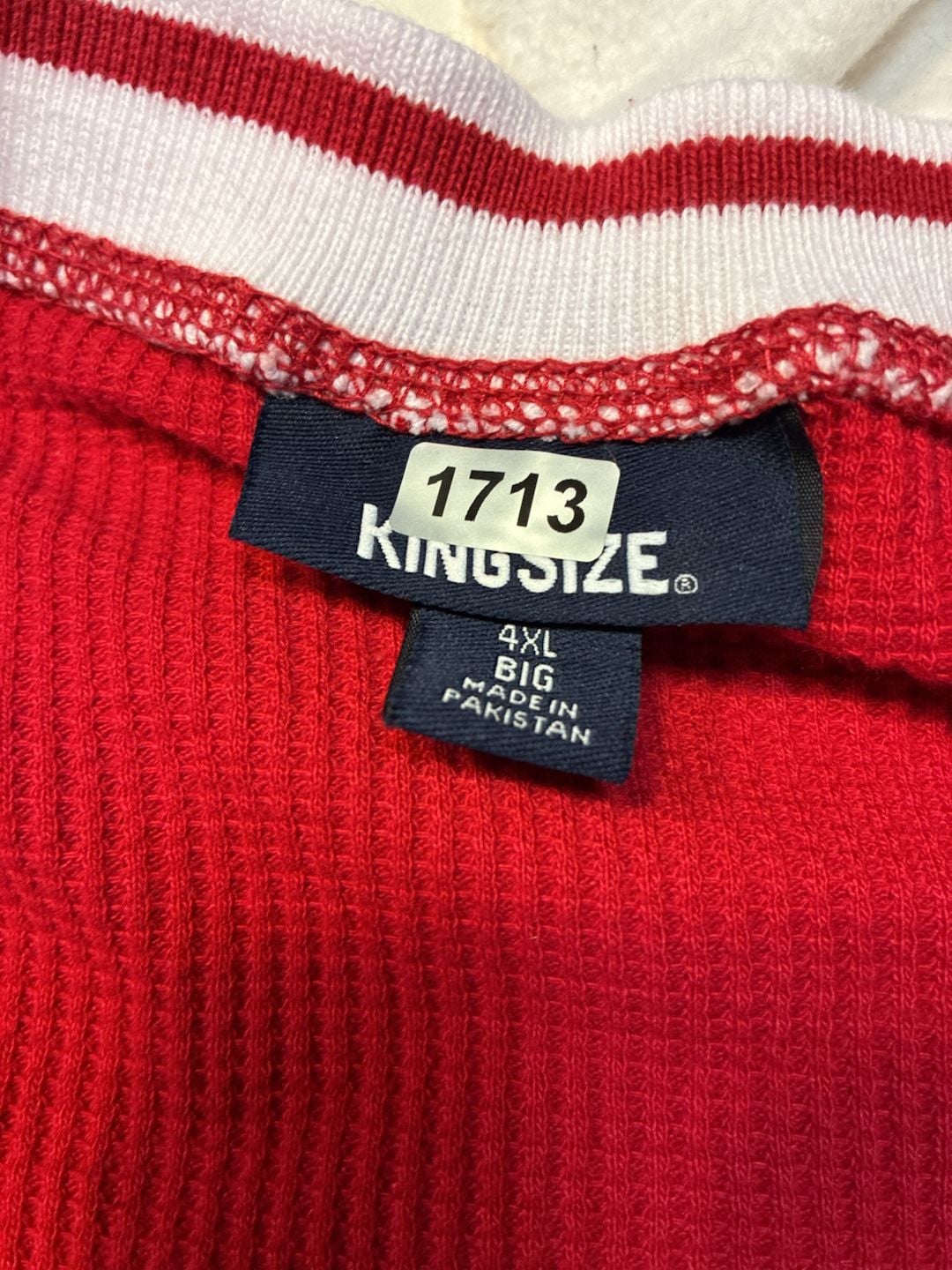 Kingsize Thermal One Piece Suit Size 4XL Big Red Waffle Knit Pajamas 12
