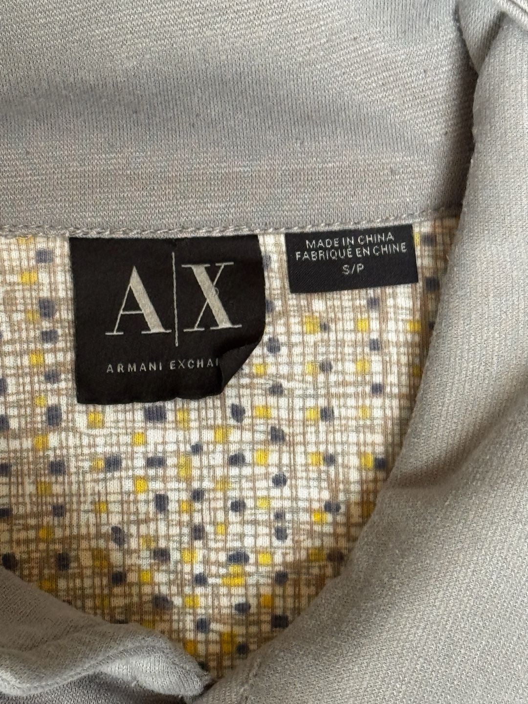 Armani Exchange Varsity Jacket Size S Grey Two Tone Snap Up 1002 4