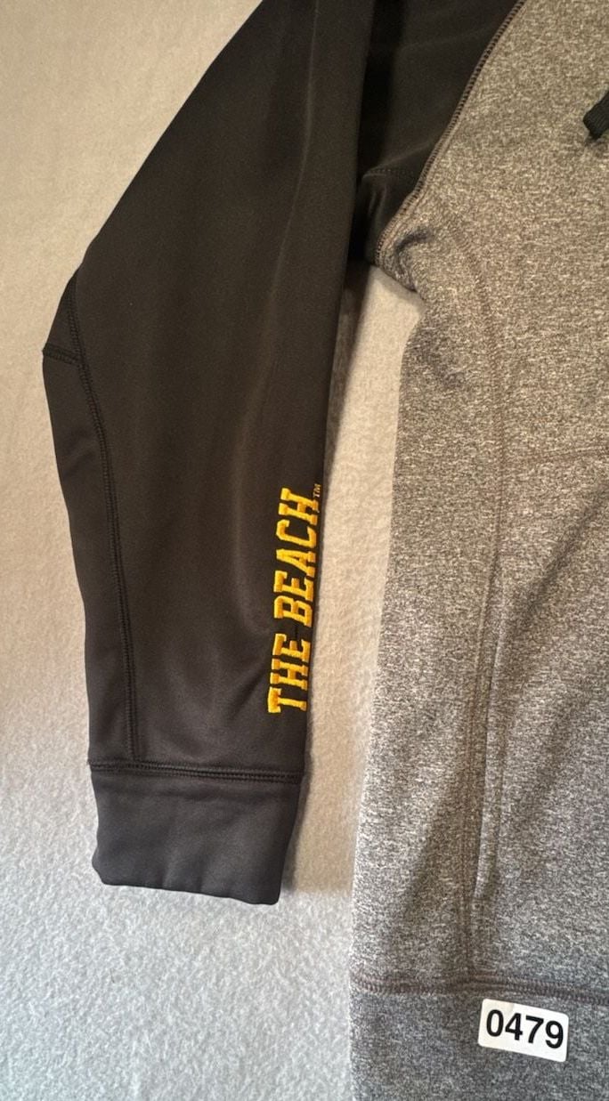 Champion LBSU Full-Zip Hoodie Size L Grey Black The Beach 5