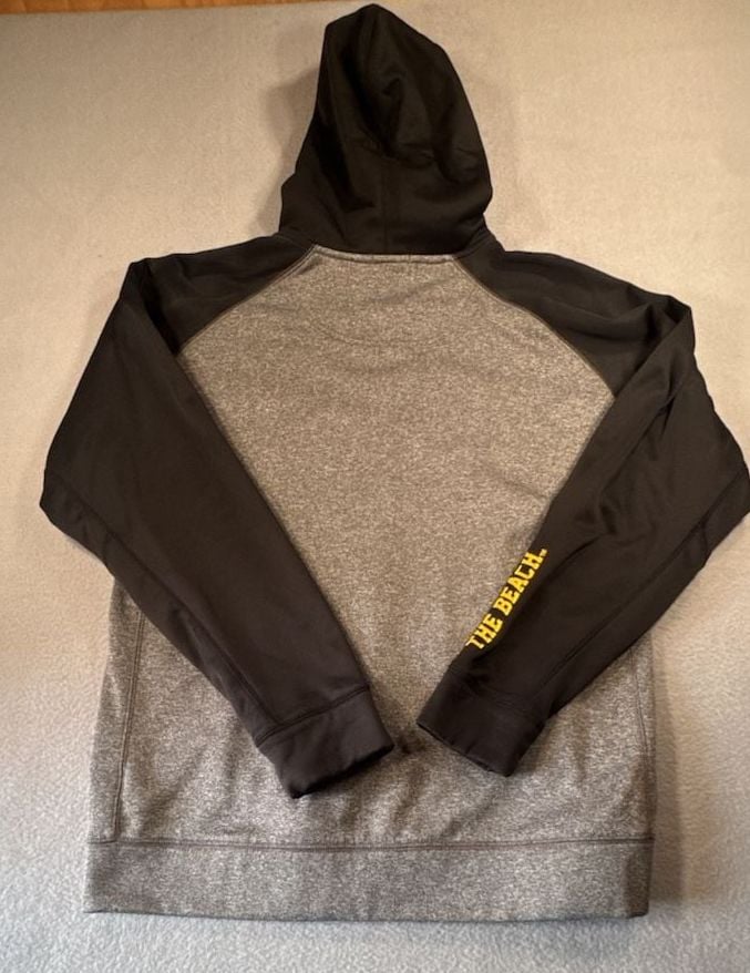 Champion LBSU Full-Zip Hoodie Size L Grey Black The Beach 8