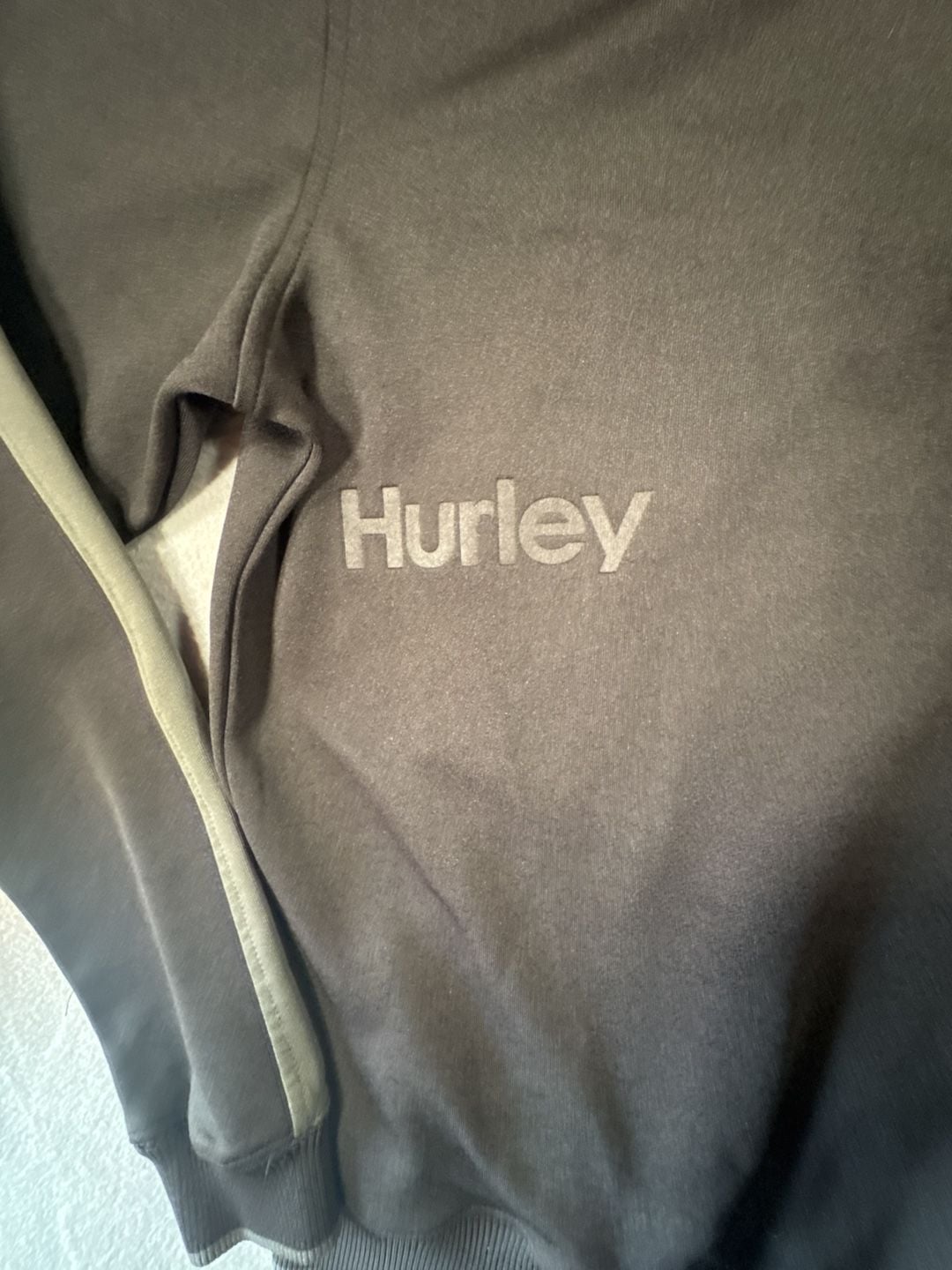 Hurley Full Zip Jacket Size XL Black Gray Track Tracksuit Top 9