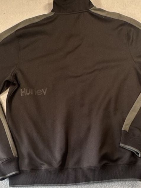 Hurley Full Zip Jacket Size XL Black Gray Track Tracksuit Top 8