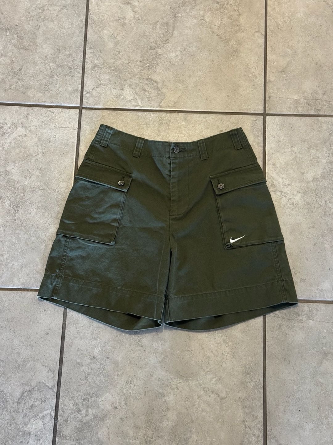 Nike Life Woven Cargo Shorts Size 28 Olive Green 2