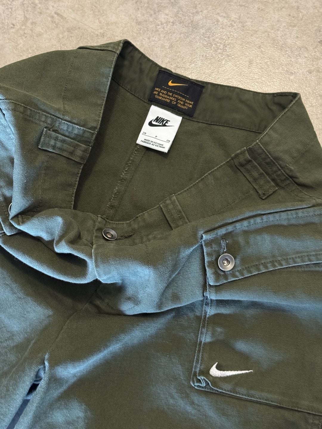 Nike Life Woven Cargo Shorts Size 28 Olive Green 3