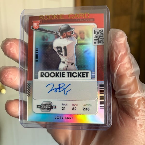 2021 Panini Contenders Optic Rookie Ticket Auto Joey Bart #145 RC Giants Pirates