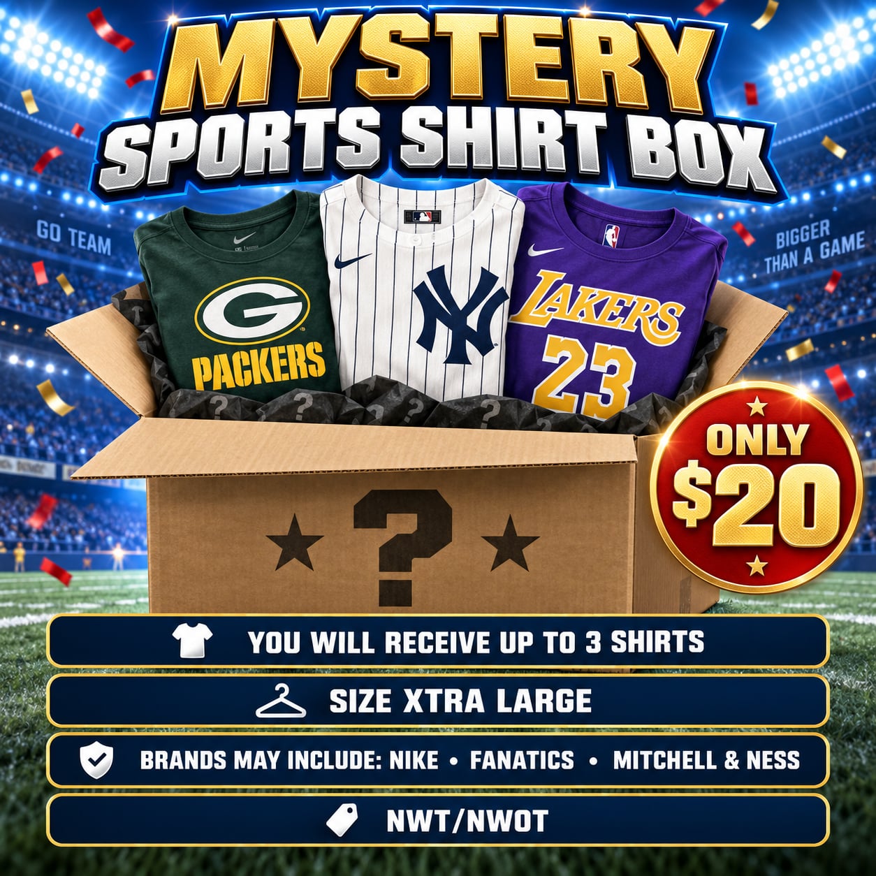 Mystery Sports Shirt Box Size Xtra Large 1