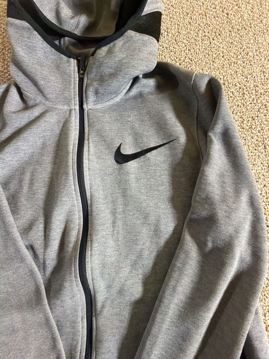 Nike Dry Hyper Elite Showtime Hoodie Size L Gray Polyester Full Zip 3