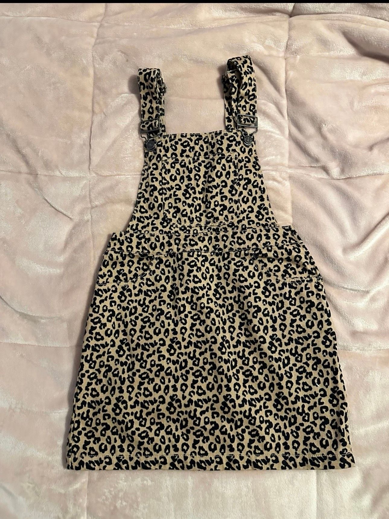 Forever 21 Leopard Print Pinafore Overall Dress Size Small 2