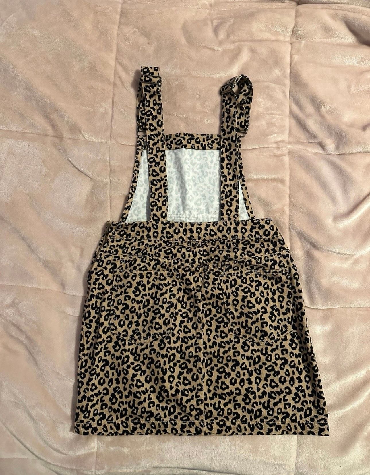 Forever 21 Leopard Print Pinafore Overall Dress Size Small 3