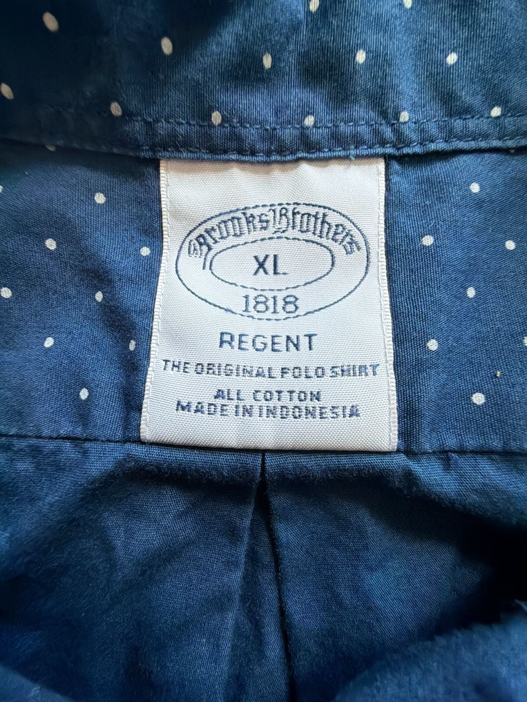 Brooks Brothers Regent Button-Down Shirt Size XL Blue Dot Long Sleeve 3
