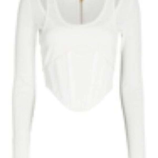 Don Lee Long Sleeve White XS Corset Top