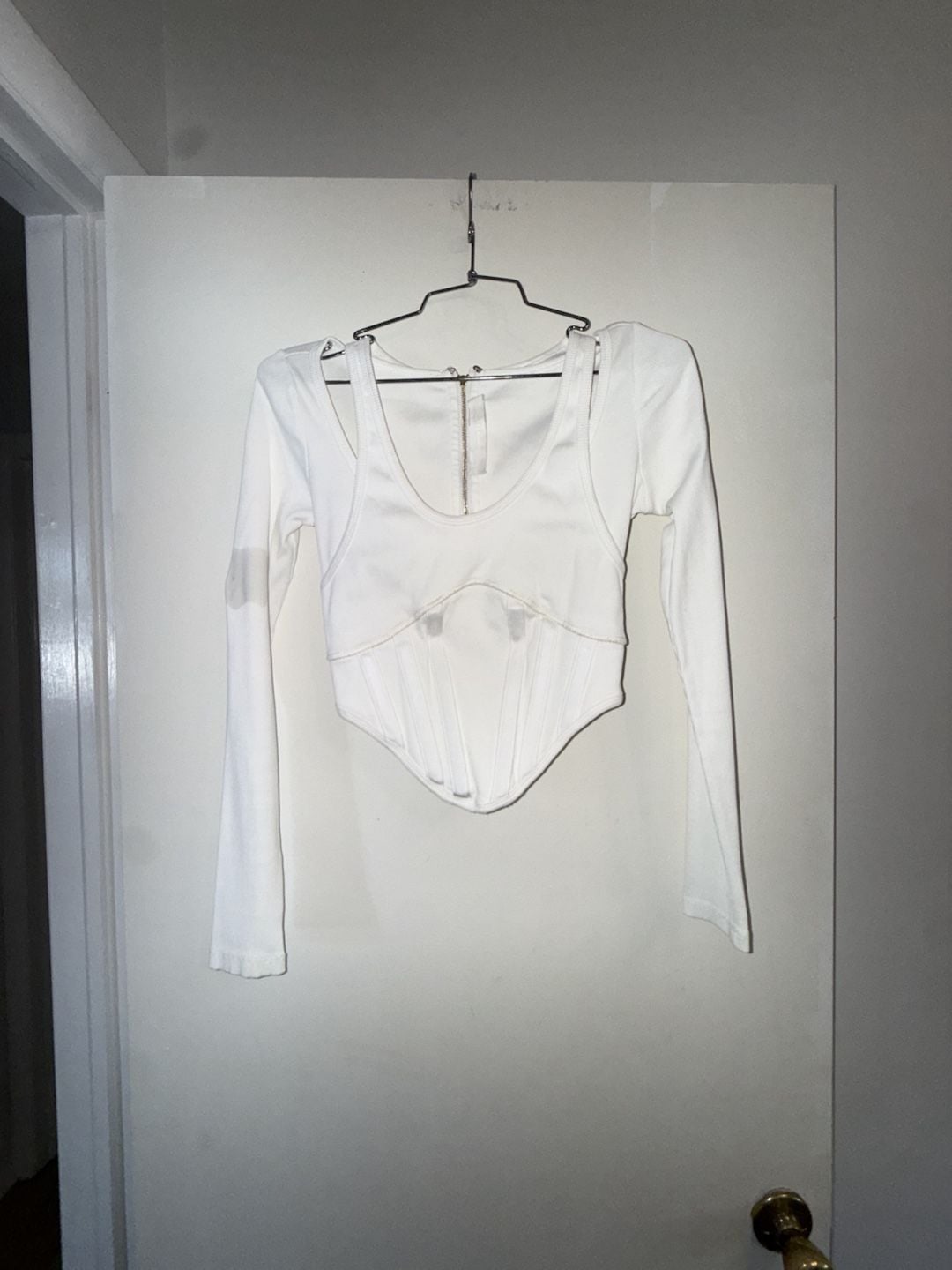 Don Lee Long Sleeve White XS Corset Top 4