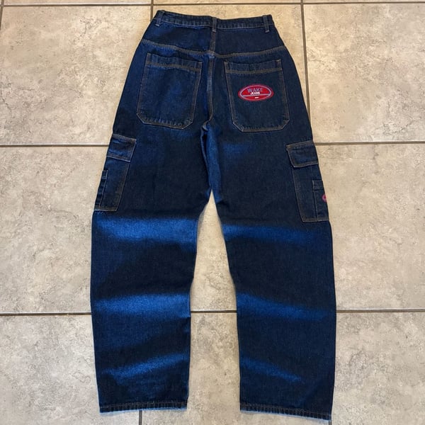 Wake Jeans Cargo Denim Size 28 Dark Wash Baggy