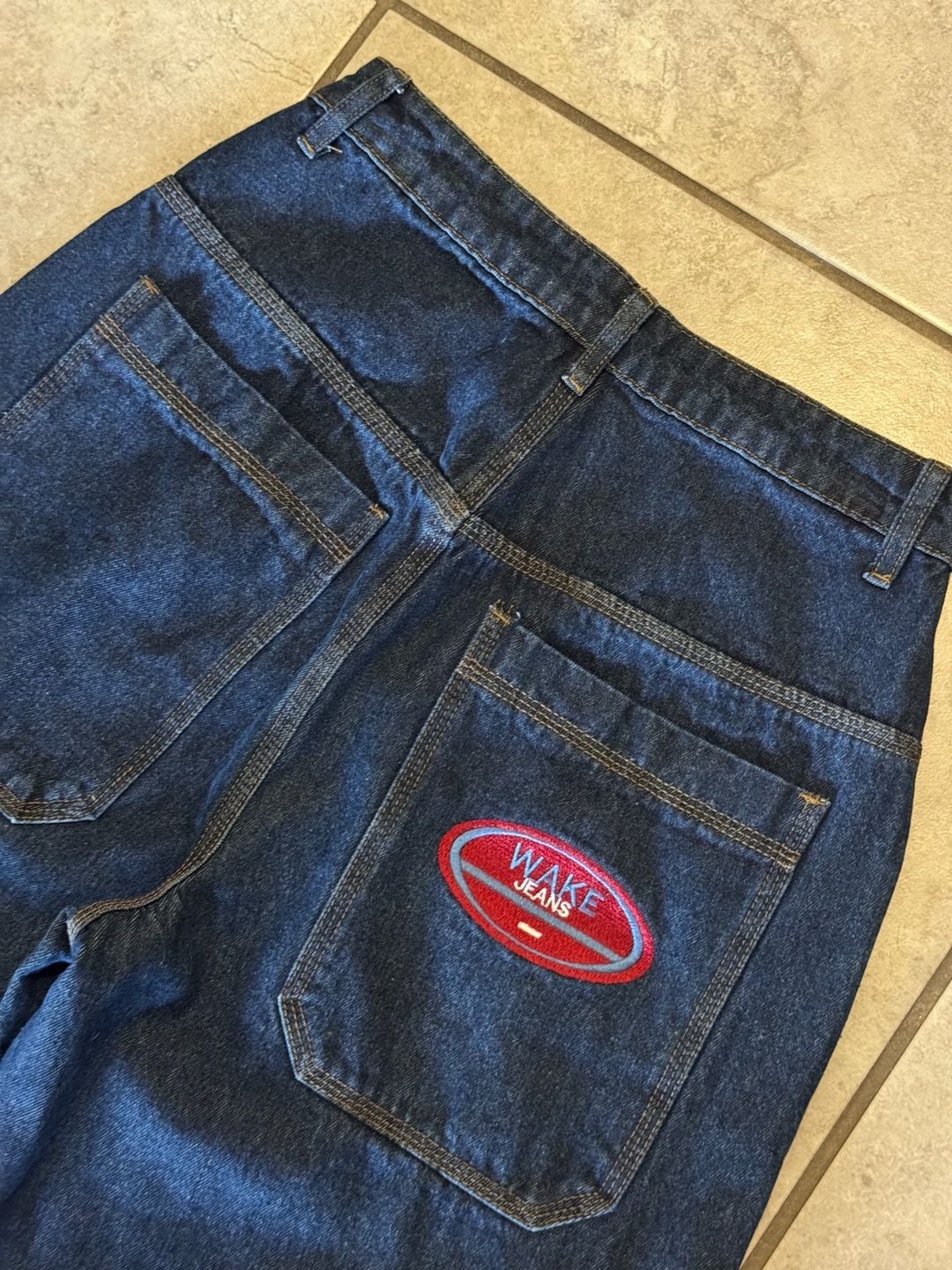 Wake Jeans Cargo Denim Size 28 Dark Wash Baggy 3
