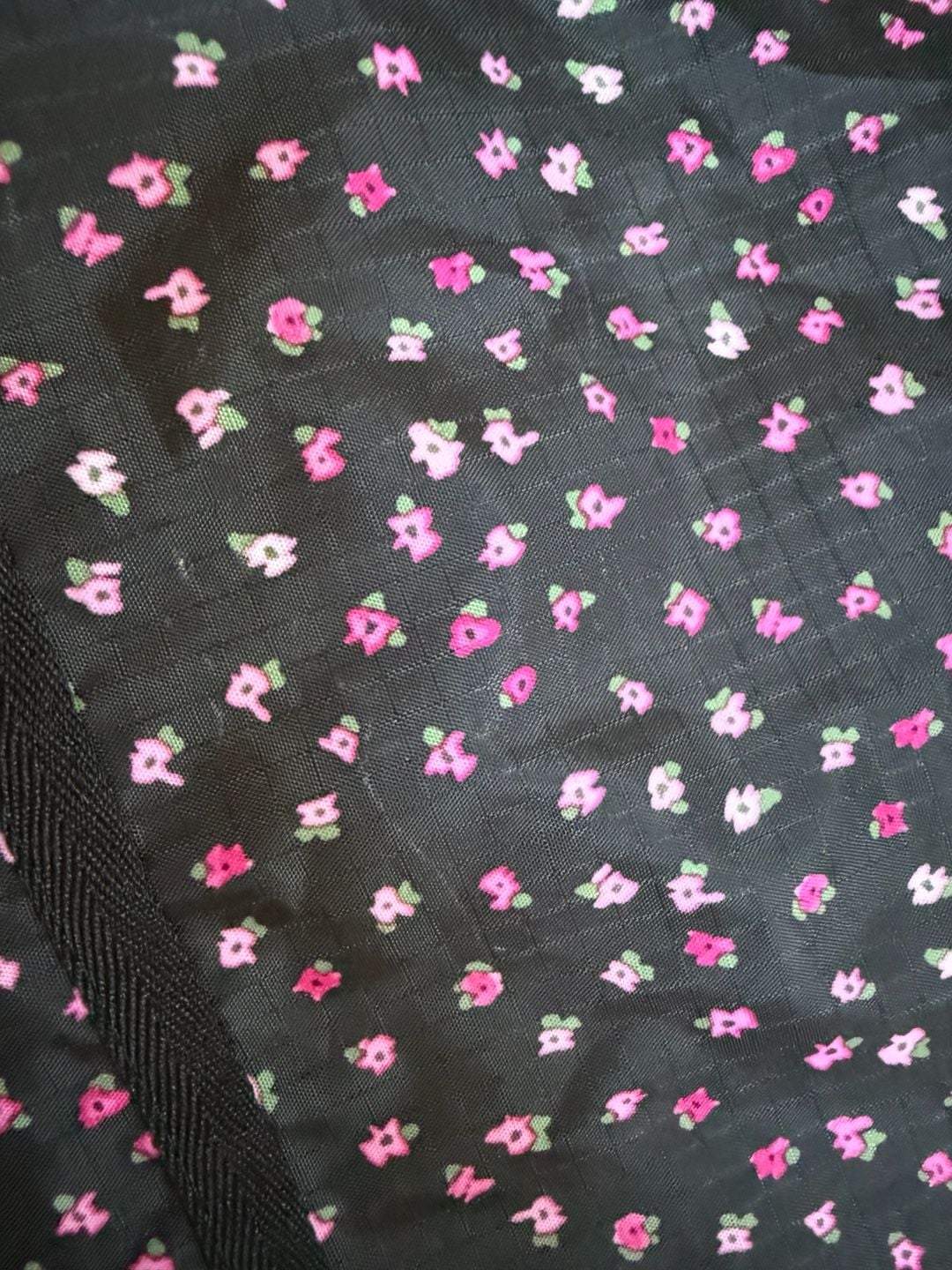 LeSportsac Black Pink Floral Deluxe Large Weekender Travel Duffel Bag 7