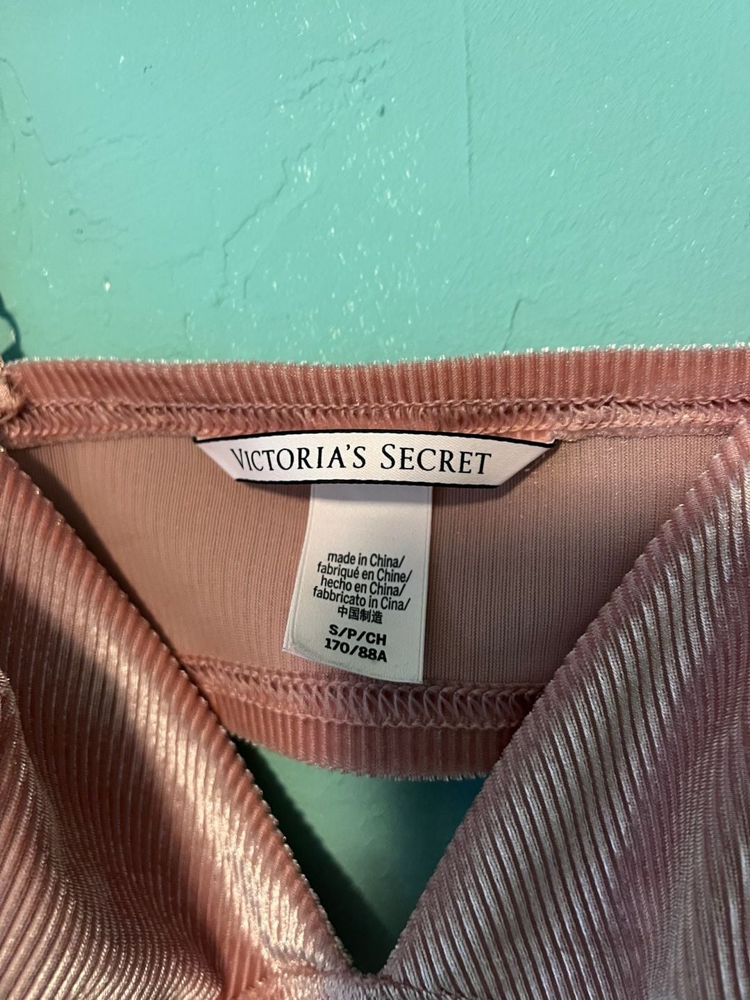 Victoria's Secret Velvet Ribbed Bralette and Short Set Size S Pink 3