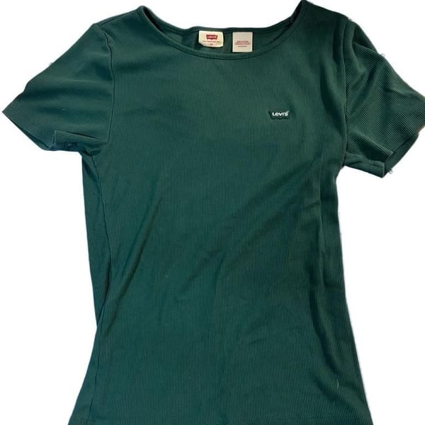 Levi's Ribbed Short Sleeve T-Shirt Size XS Green