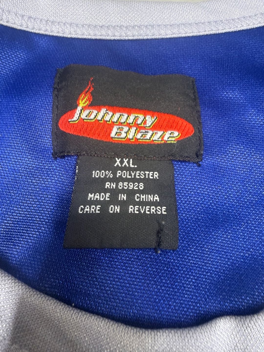 Johnny Blaze Basketball Jersey Size XXL Blue Flame 00 Hip Hop Y2K Vintage 12