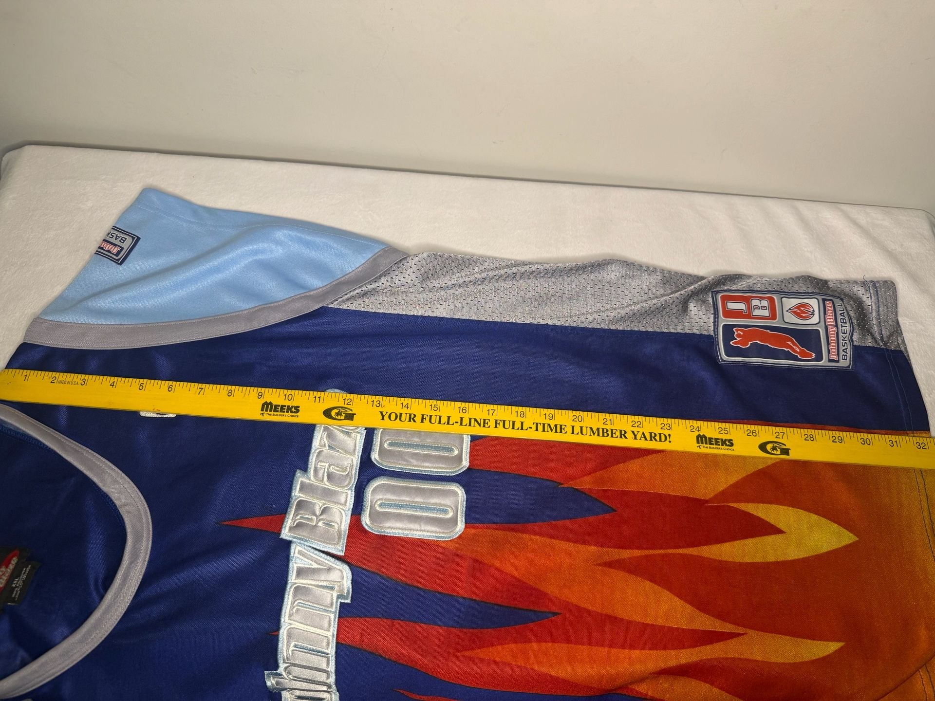 Johnny Blaze Basketball Jersey Size XXL Blue Flame 00 Hip Hop Y2K Vintage 16