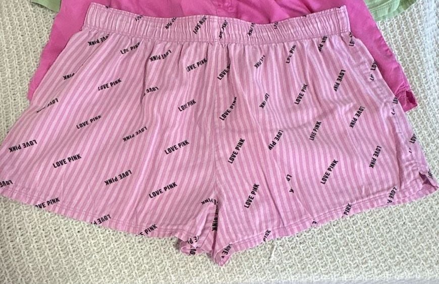 PINK Victoria's Secret Boxy Pajama Sleep Shorts Size S Green Pink Lot 5