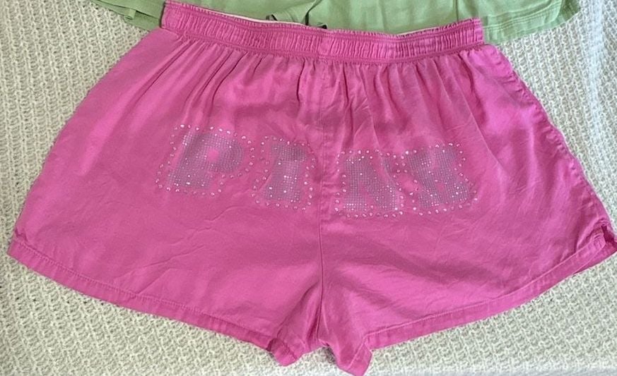 PINK Victoria's Secret Boxy Pajama Sleep Shorts Size S Green Pink Lot 6