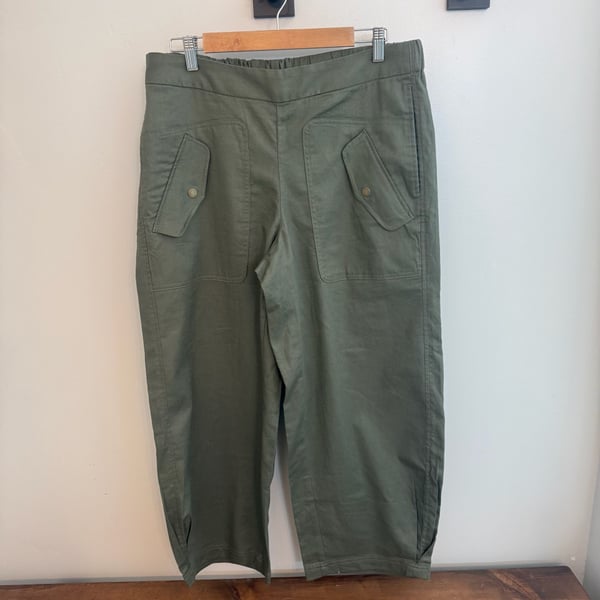 Banana Republic Linen Blend Parachute Pants Size L Green