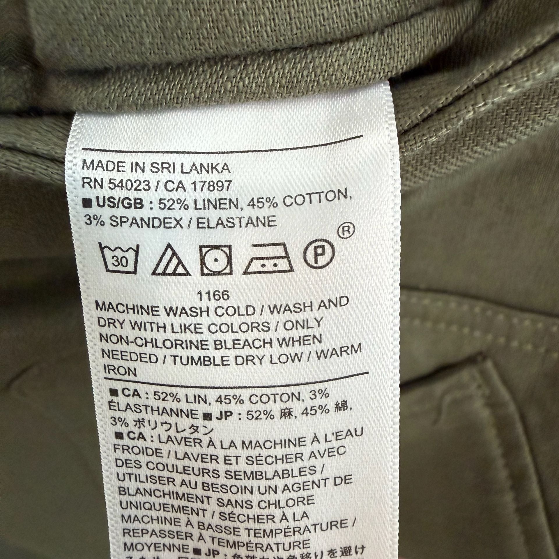 Banana Republic Linen Blend Parachute Pants Size L Green 7