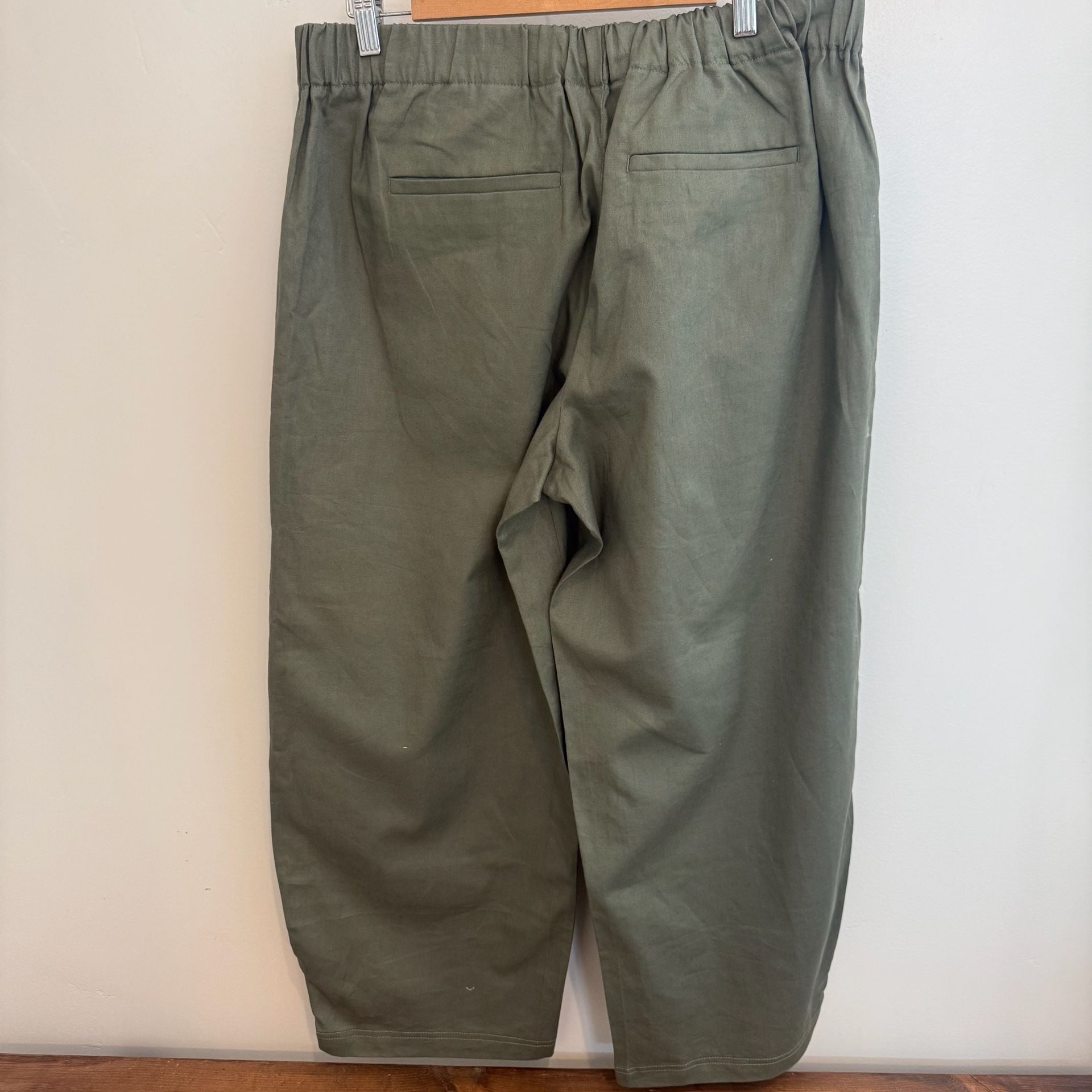 Banana Republic Linen Blend Parachute Pants Size L Green 8