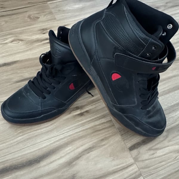 Men’s Champion Arena Power Hi Black Leather Sneakers