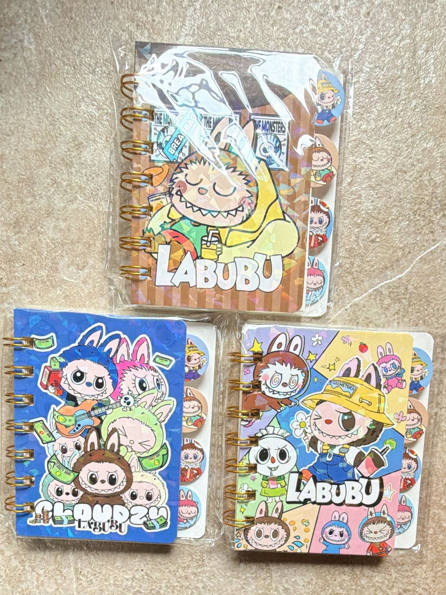 Labubu Cartoon MINI Spiral Notebook Set of 3 1