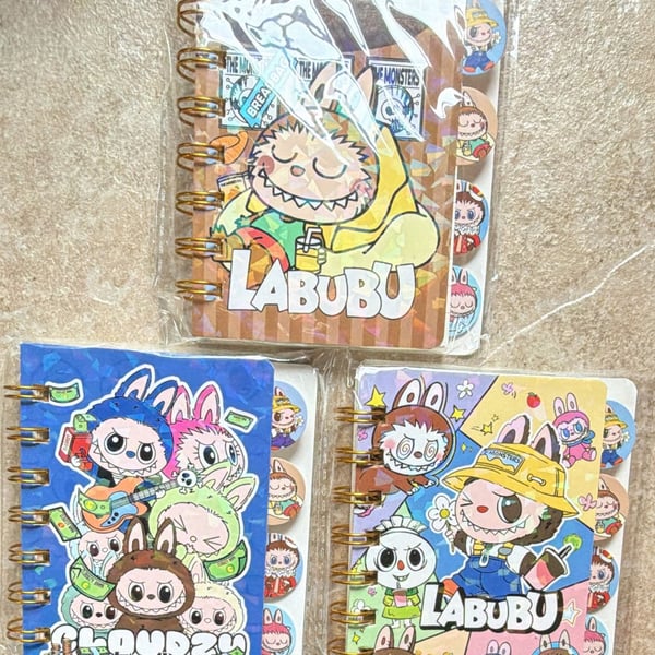 Labubu Cartoon MINI Spiral Notebook Set of 3