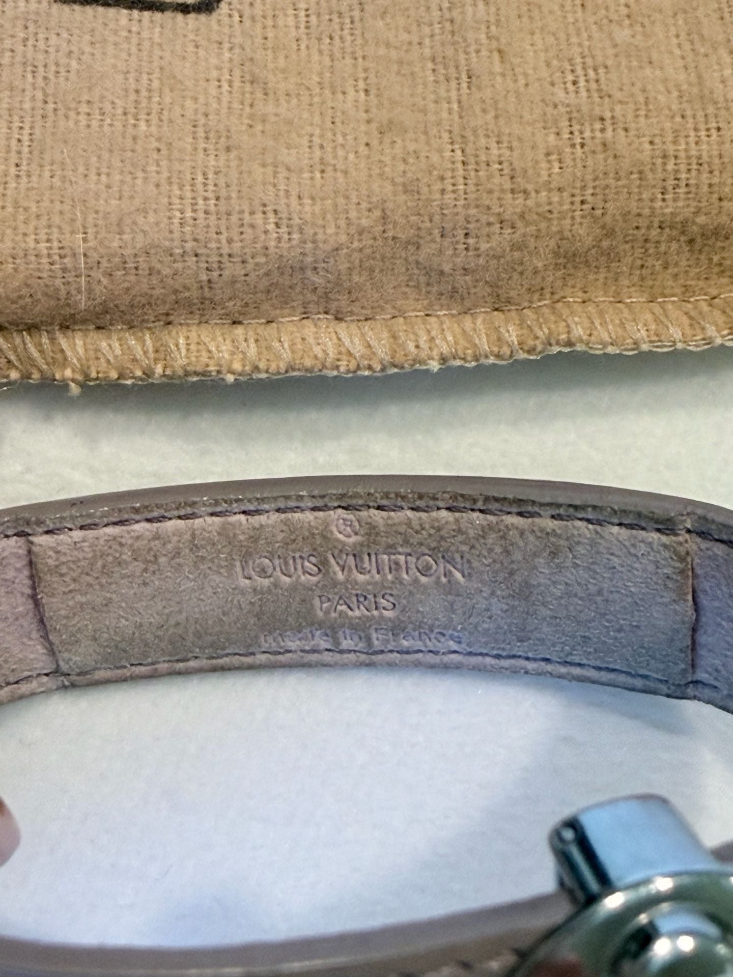 Louis Vuitton Vintage Good Luck Bracelet Lilac Leather Flower 6