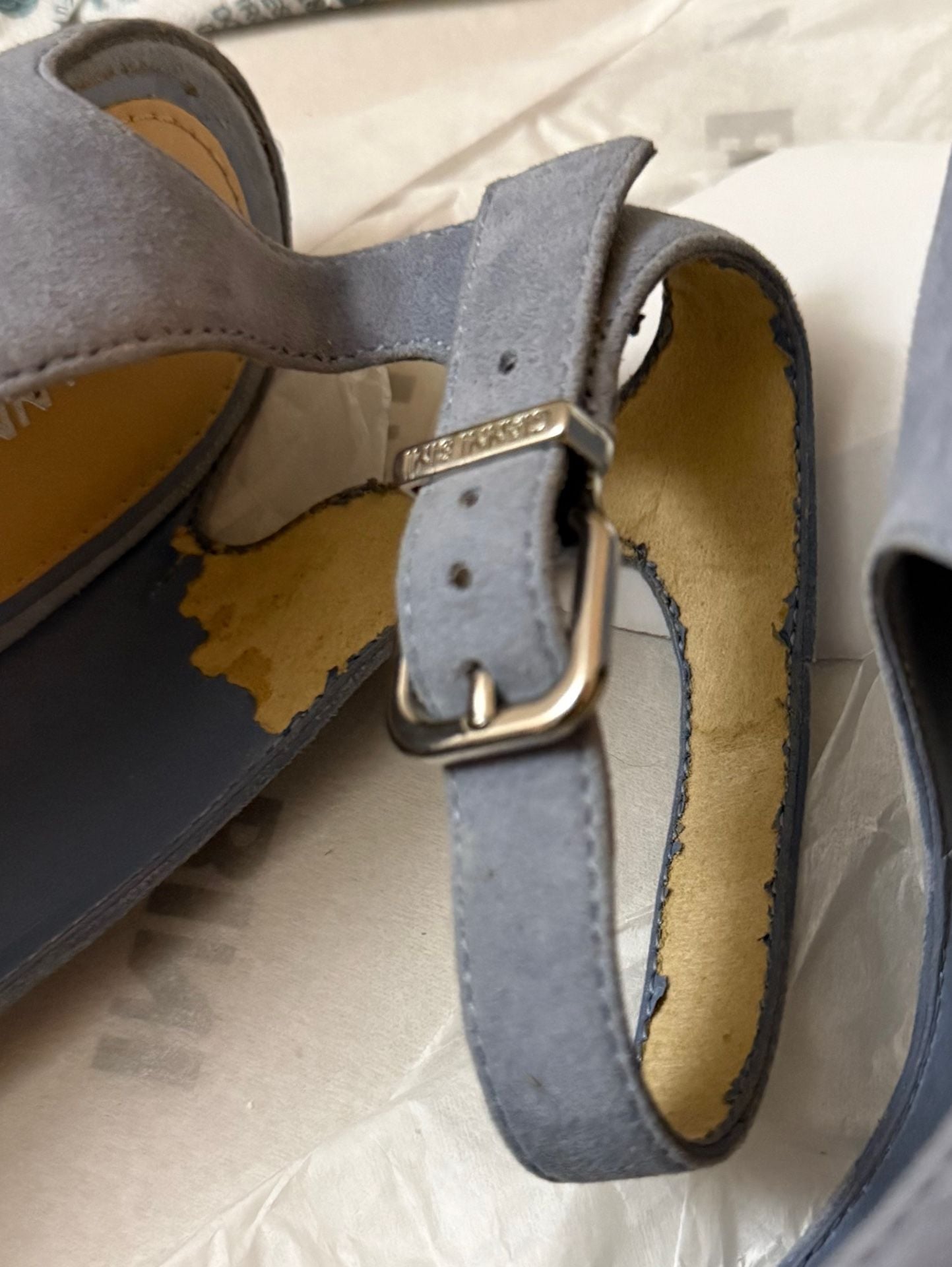 Gianni Bini Ambroza Size 7.5M Cela Blue Suede Heels 11