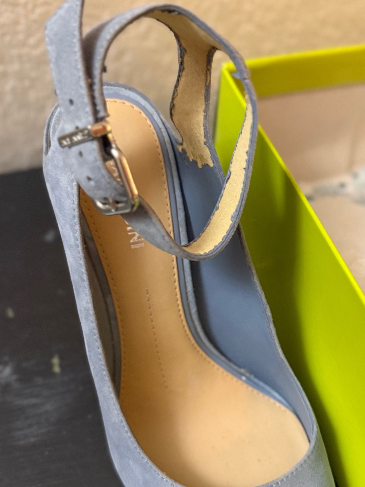 Gianni Bini Ambroza Size 7.5M Cela Blue Suede Heels 10