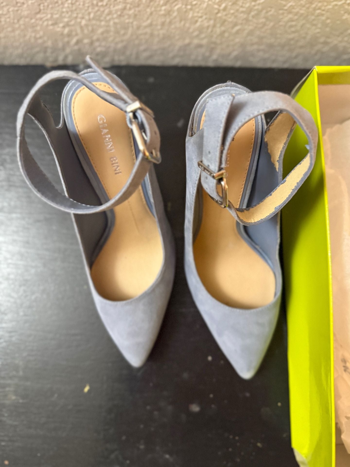 Gianni Bini Ambroza Size 7.5M Cela Blue Suede Heels 9